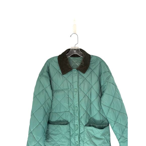 NVLT Quilted Velour Reversible Field Jacket Green Barn Coat Fairy Whimsy Small - Picture 12 of 16